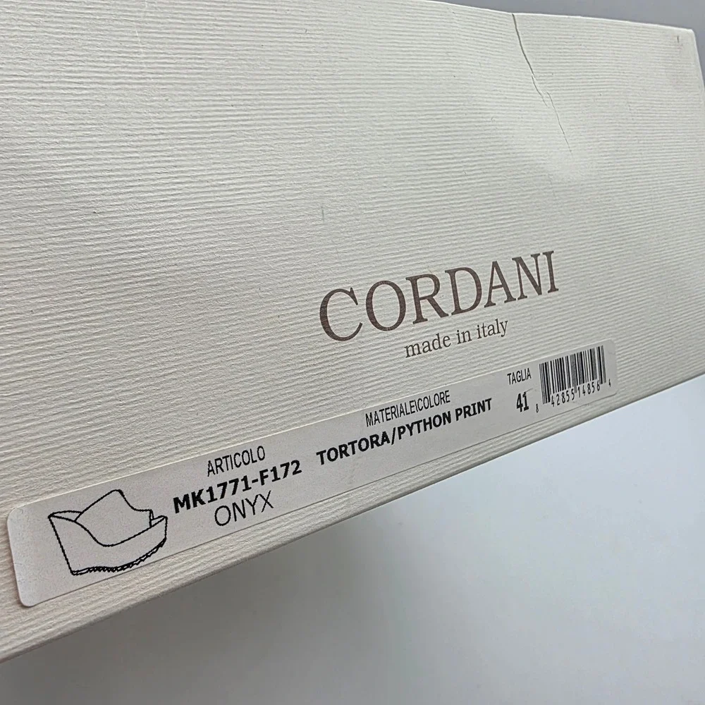 Cordani Onyx Tortora Python Print Suede Wedge Sandals Made in Italy Size 41